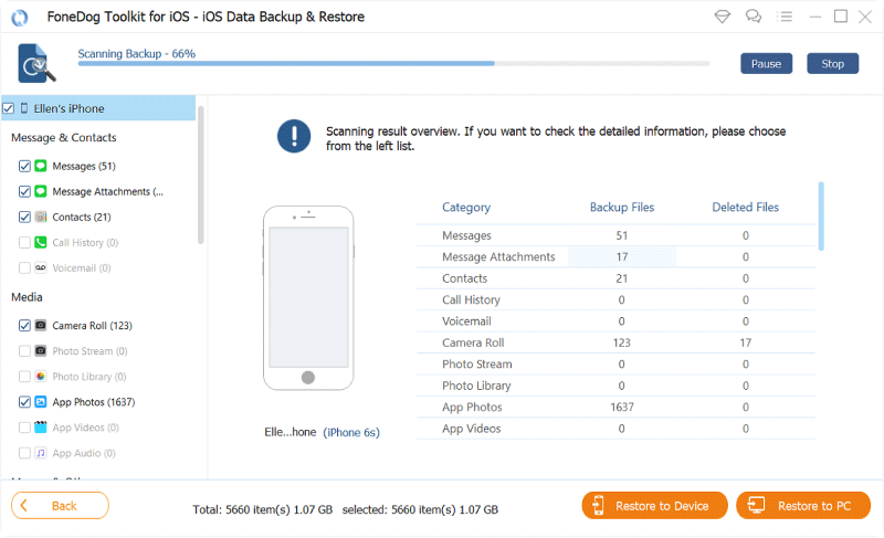 掃描備份以修復永遠從 iCloud 恢復的問題