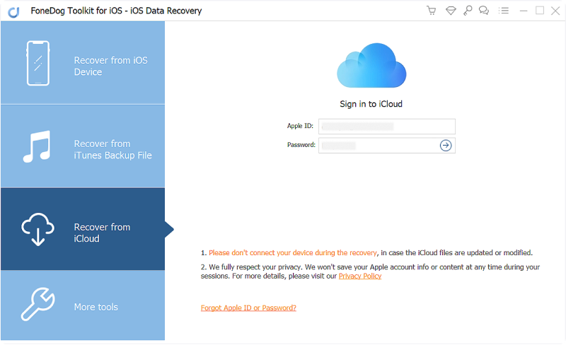 登錄iCloud帳戶