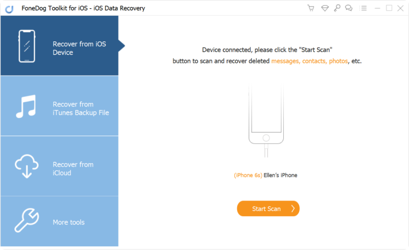 如何使用 FoneDog iOS 數據恢復-掃描打印 iMessages 對話
