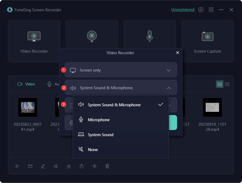 OBS螢幕錄製的最佳替代方案 - FoneDog Screen Recorder：聲音設置