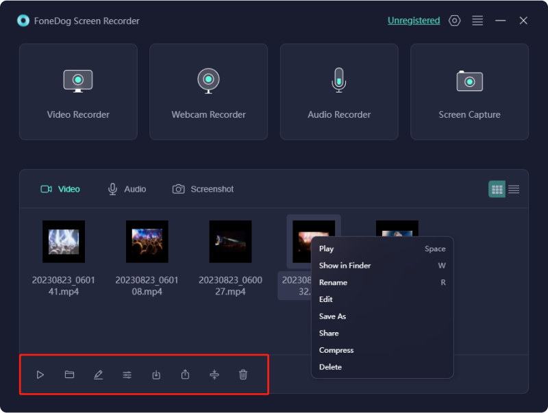 最佳免費 YouTube 錄影工具 - FoneDog 螢幕錄影機：儲存
