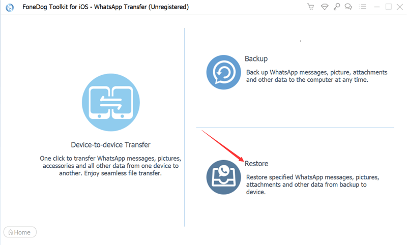 使用 FoneDog WhatsApp Transfer 恢復 WhatsApp 消息