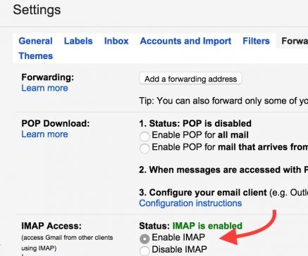 谷歌賬戶啟用-IMAP
