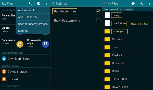 在沒有App File Manager App的Android上隱藏照片
