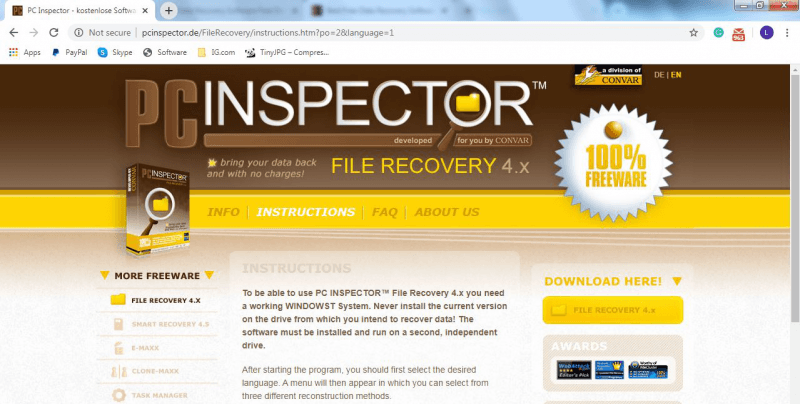 PC Inspector文件恢復官方網站