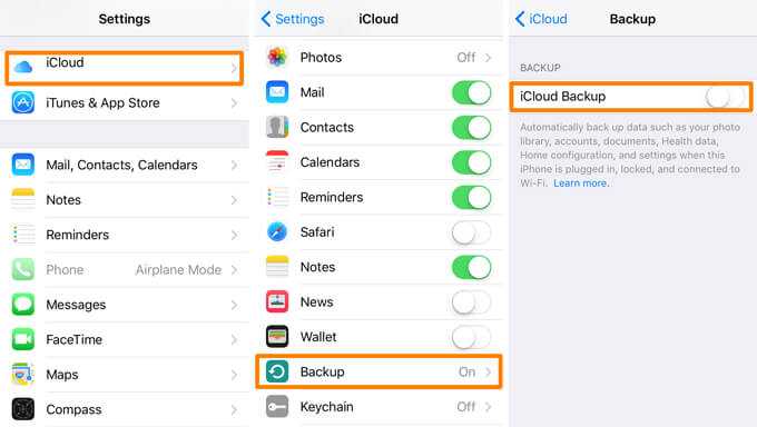 從iPhone iCloud Backup備份短信