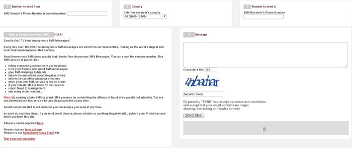sendanonymoussms-應用