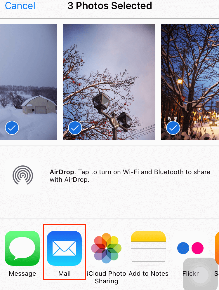 轉移照片從 -  iphone到MAC-通過電子郵件