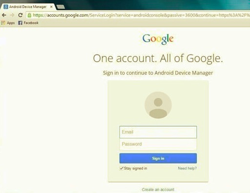 登錄 Android 設備管理器以重置 LG 手機