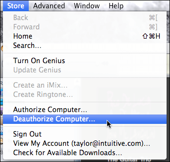 MAC-iTunes的取消授權，計算機的iTunes商店
