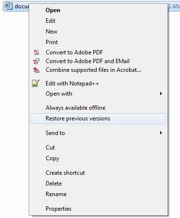 Word 文件復原方法：還原先前的版本