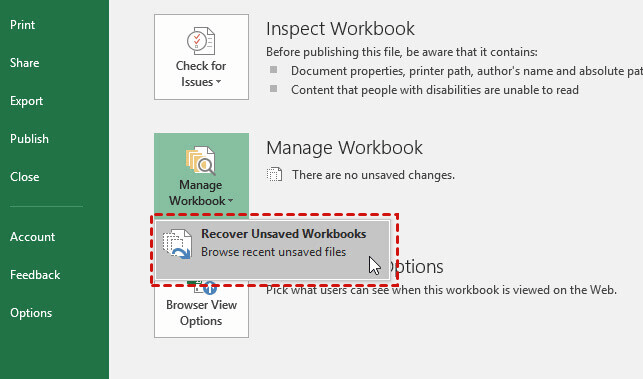 在 Windows 上使用 Excel 復原文件位置擷取文件