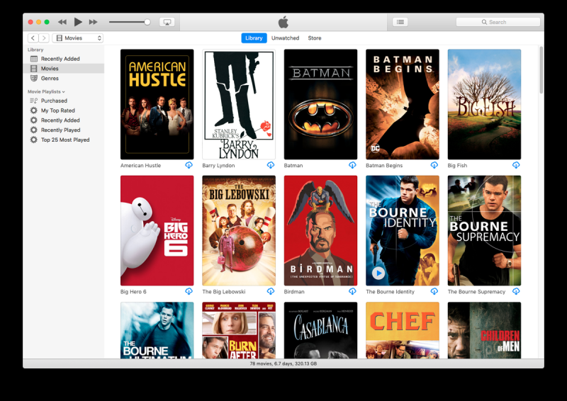 電影庫可將電影傳輸到iPad