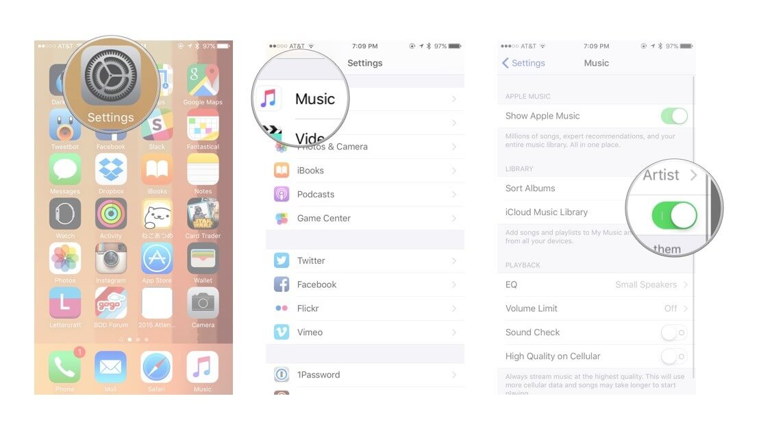 使用 iCloud 將 iPhone 音樂傳輸到 iPad