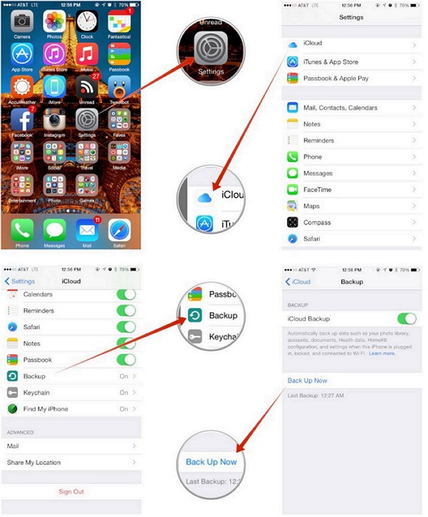 手動將iOS設備備份到iCloud