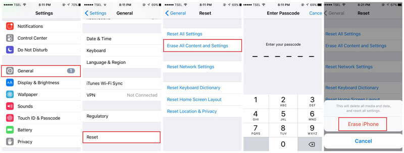 擦除所有內容和設置 - 恢復 -  icloud的備份