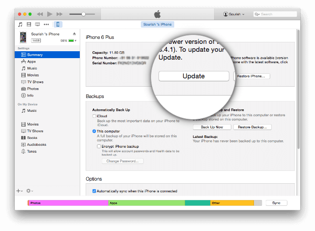 iTunes Update iPhone