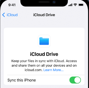 打開 iCloud Drive 備份設置