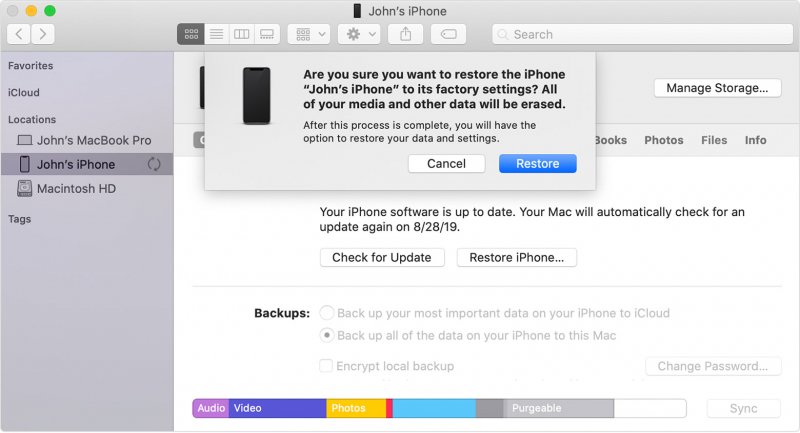 沒有iTunes的Apple ID的出廠重置iPad