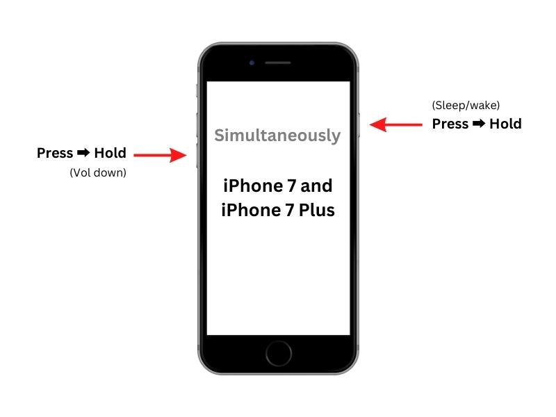 強制重啟 iPhone 7 以修復 iPhone 筆記不同步