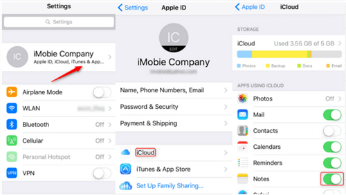 iPhone Notes 消失解決方案使用 iCloud Sync