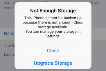 iCloud 儲存空間不足