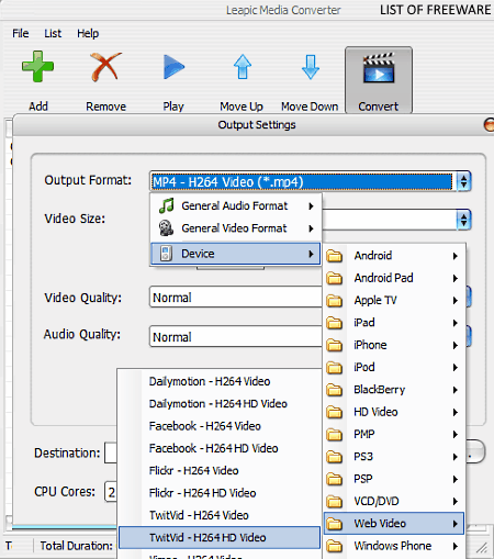 批量視頻轉換器免費：Leapic Media Converter