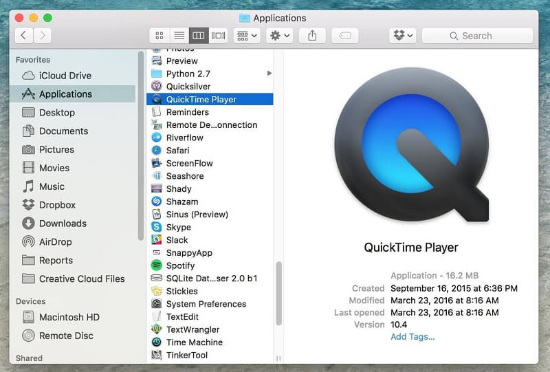 在Mac上錄製音頻Quicktime