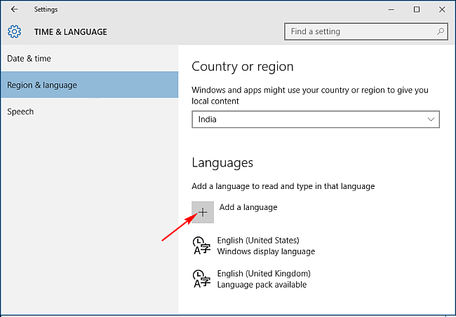 添加語言以更改 Windows 10 中的顯示語言
