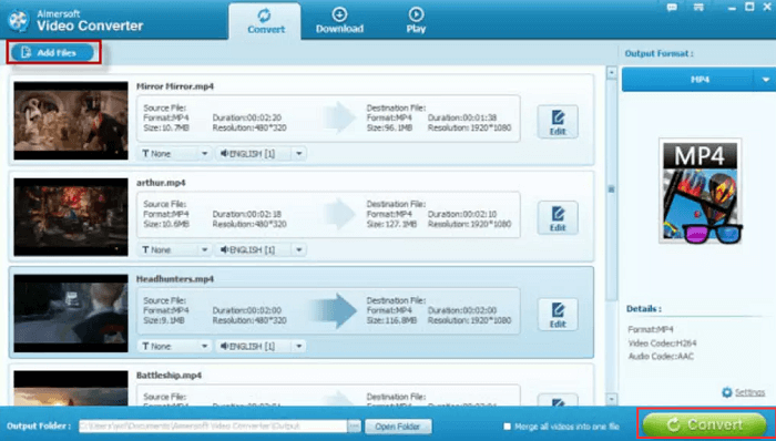 使用 Aimersoft Video Converter Ultimate 將 F4V 轉換為 MP4