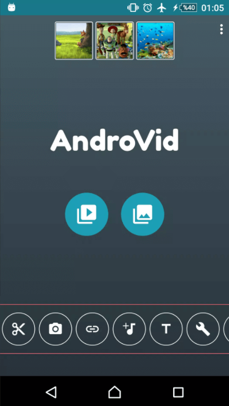 AndroVid Video Editor 組合視頻的應用程序之一