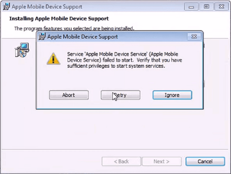 Apple移動設備服務無法啟動