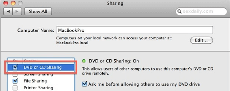 使用 Apple Remote Disc 在 Macbook Air 上播放 DVD