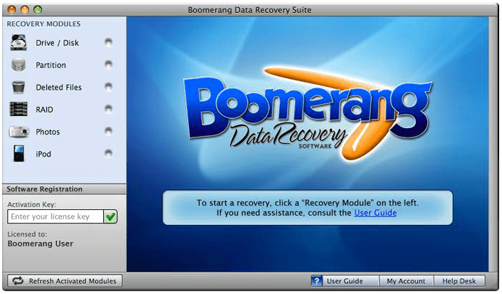 Recuva Mac 替代品 - Boomerang 數據恢復