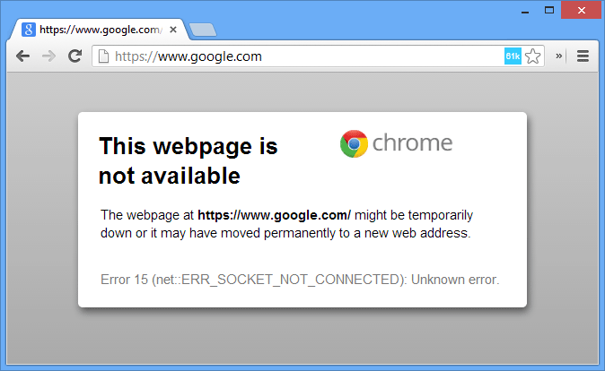 Chrome無法連接到互聯網