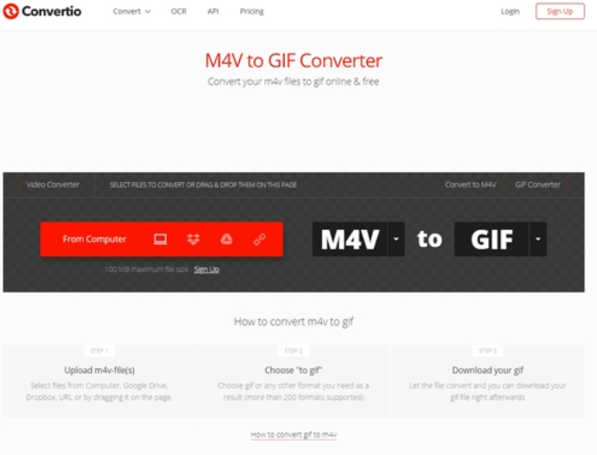 使用 Convertio 在線將 M4V 轉換為 GIF
