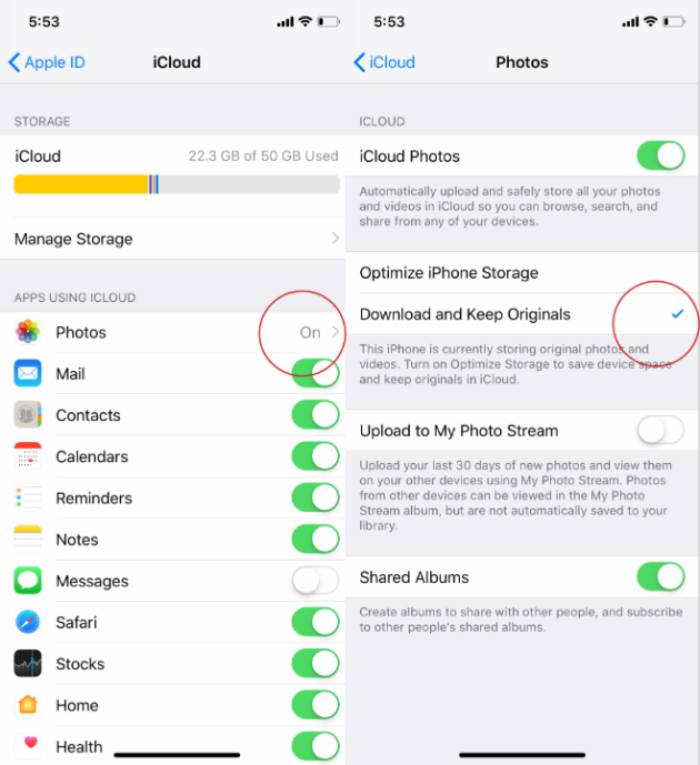 使用 iCloud 照片庫將照片從 iCloud 下載到 iPhone