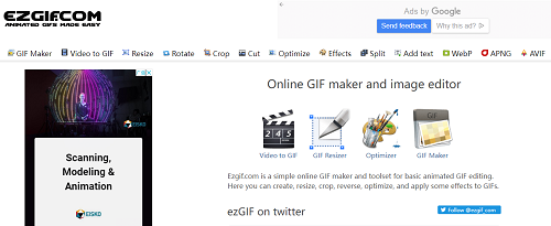 使用 Ezgif 將電影轉換為 GIF