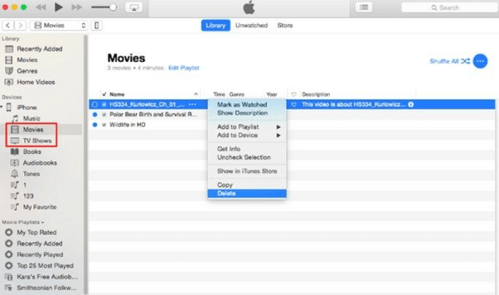 從 iTunes 中刪除電視節目