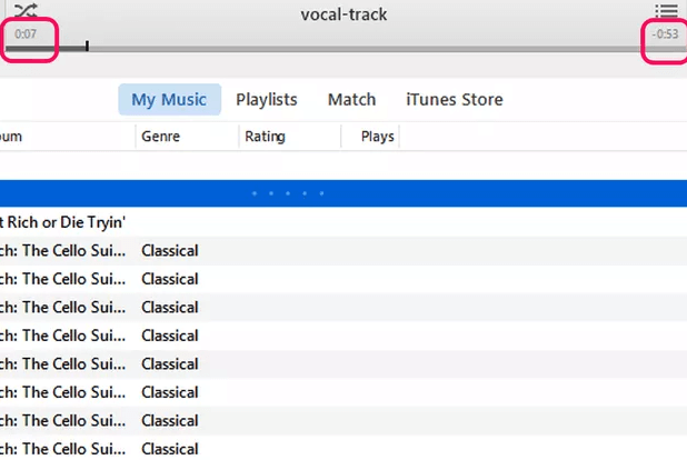 使用 iTunes 資料庫在 iTunes 中剪切歌曲