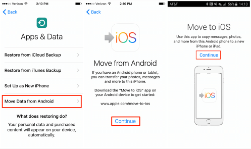 使用移動到 iOS 應用程序將數據從 LG 傳輸到 iPhone