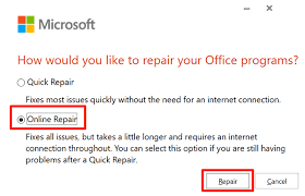 修復您的 MS Office 套件以修復 Outlook 無響應錯誤