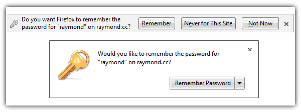 當Firefox不保存密碼時，請記住保存密碼