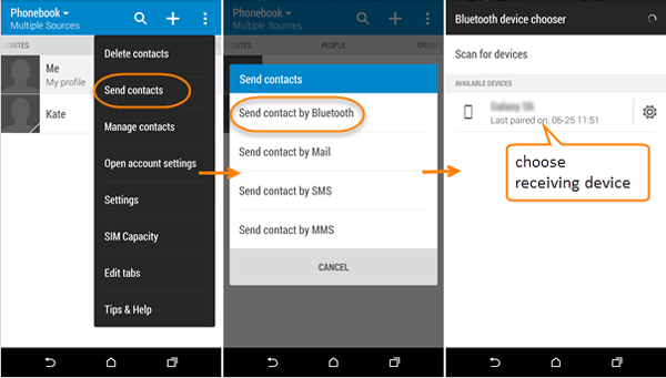 Transfer Contacts from Samsung to Samsung Using Bluetooth