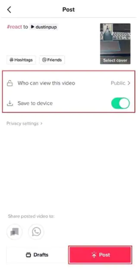 如何在 Tiktok 上發布反應視頻