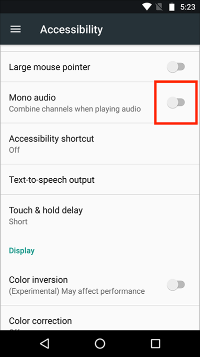 開啟“單聲道音頻”選項以修復音量不斷降低的問題Android