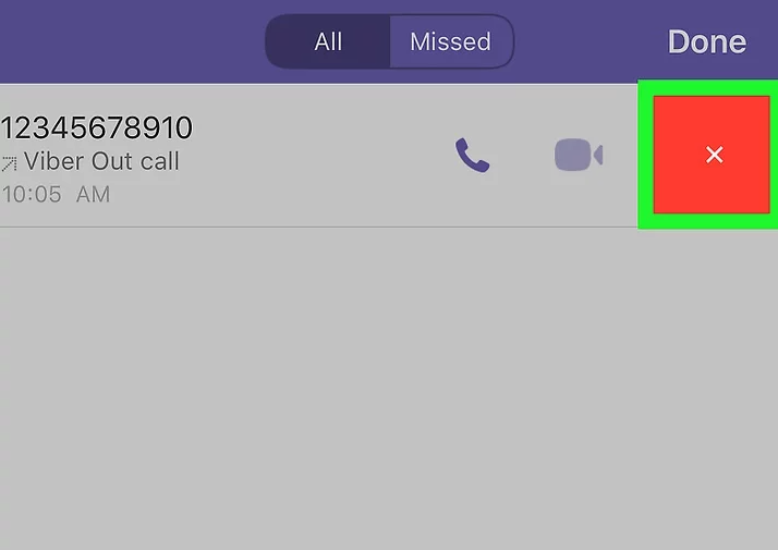 使用 Viber 刪除個人呼叫