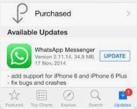 通過 App Store 更新 WhatsApp