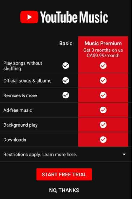 查看 Youtube Music Premium 的好處