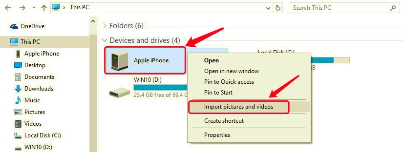 使用 Windows 10 上的文件資源管理器將視頻從 iPhone 傳輸到 PC